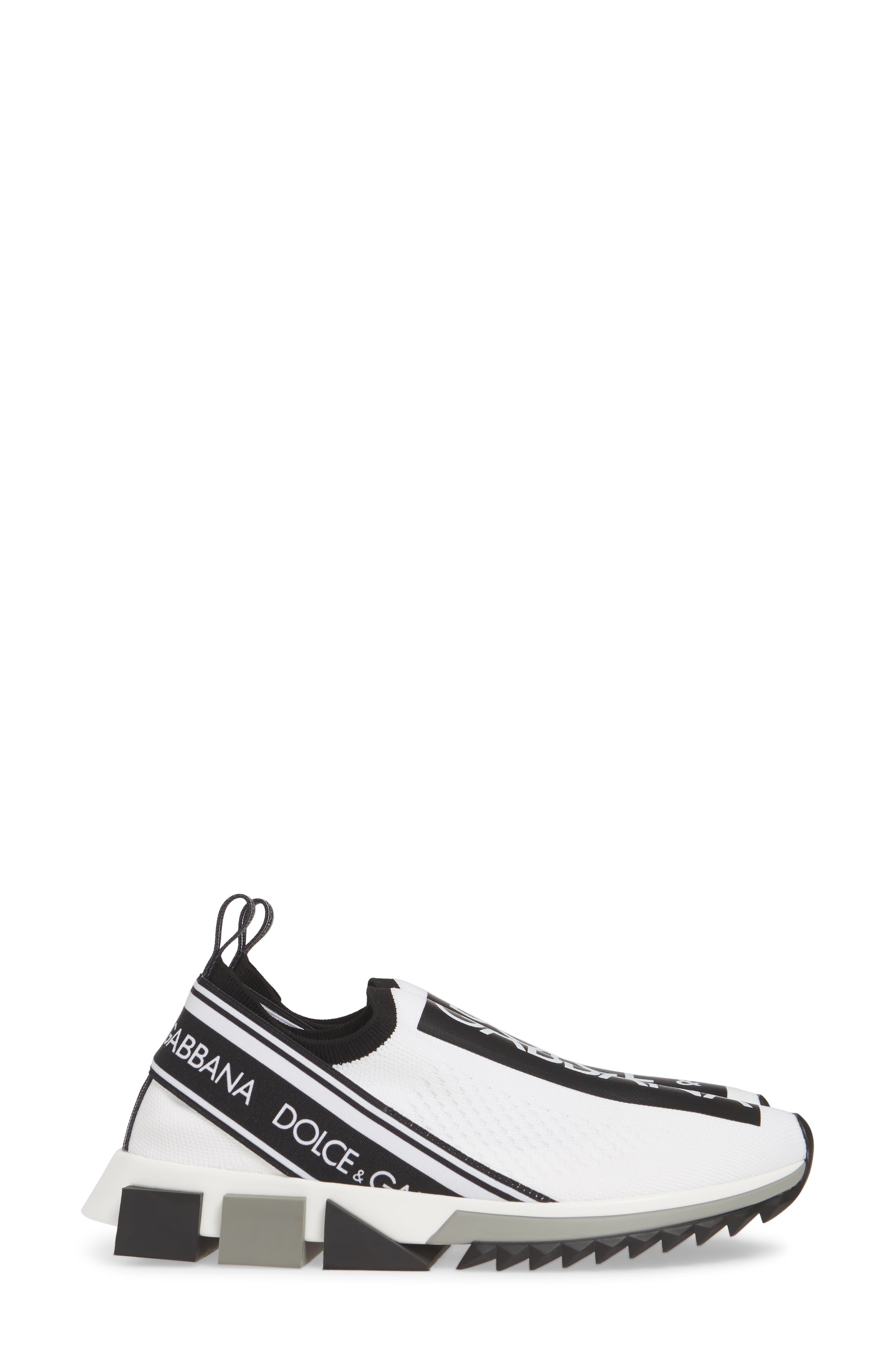 Dolce&Gabbana Sorrento Logo Slip-On Sneaker, Alternate, color, White/ Black
