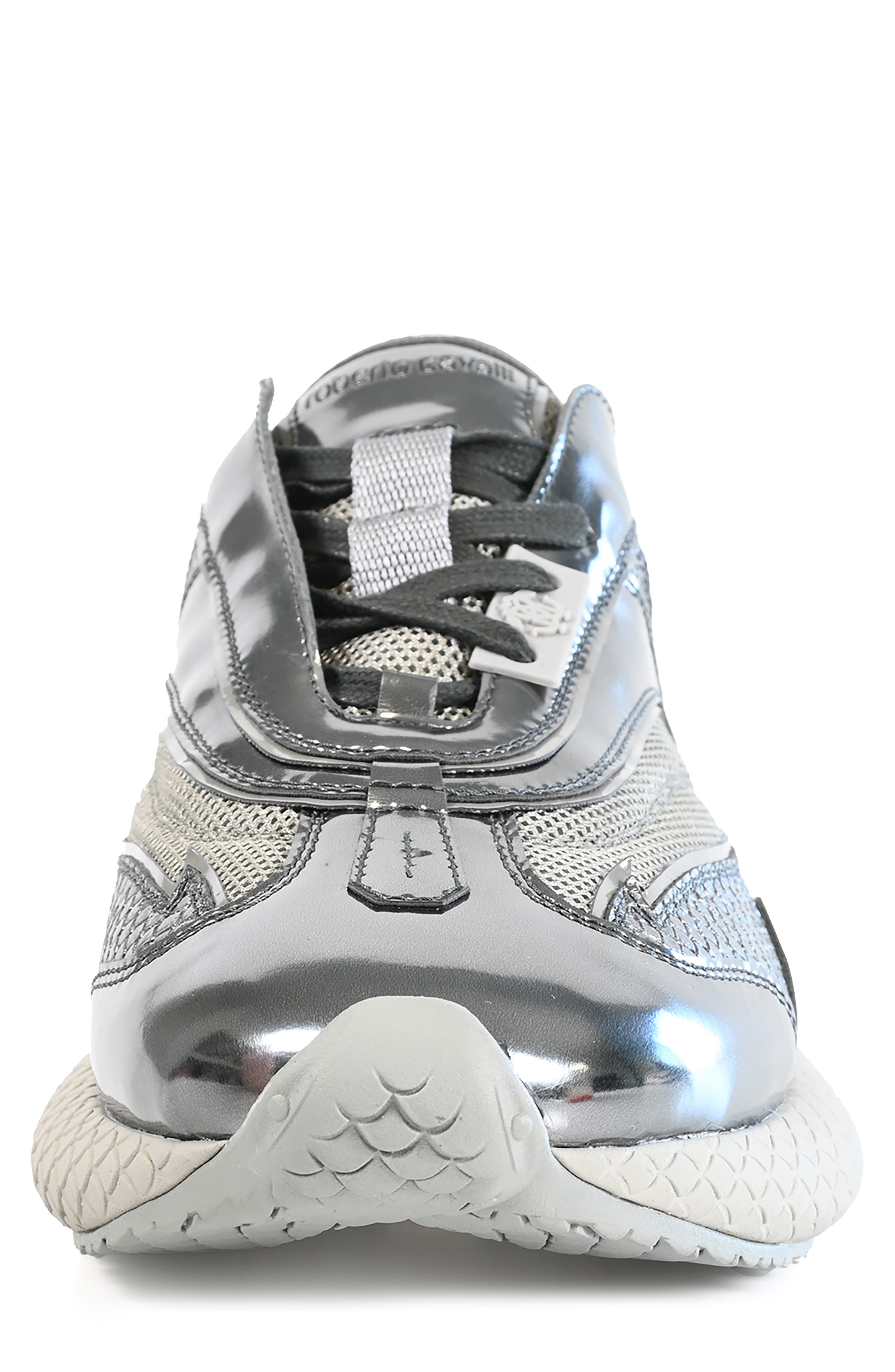 Lace-Up Running Sneaker, Alternate, color, SILVER/ WHITE/ GREY