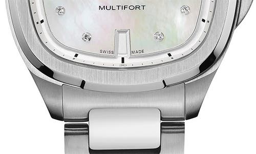 Mido Multifort Diamond Square Automatic Bracelet Watch, 35mm