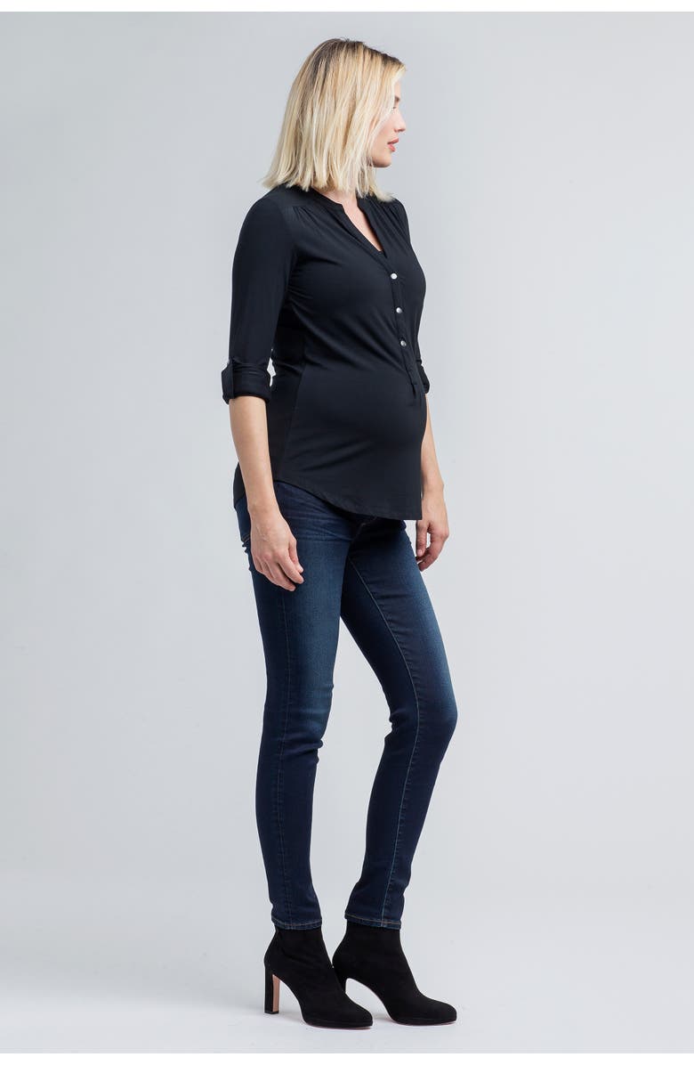 Nom Maternity Amelie Maternity & Nursing Top, Alternate, color, Black