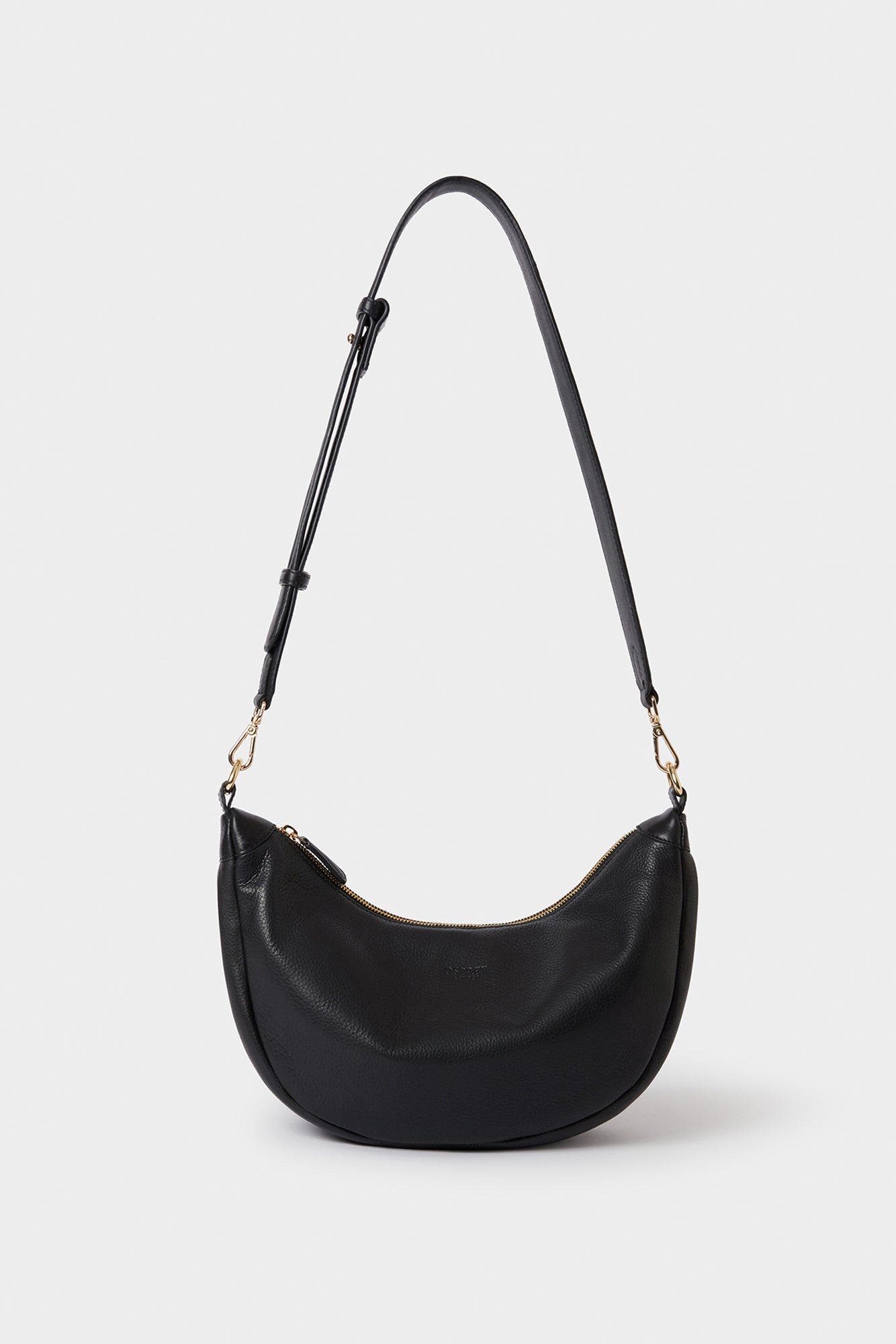 Osprey London The Oxford Leather Sling Bag, Alternate, color, Black