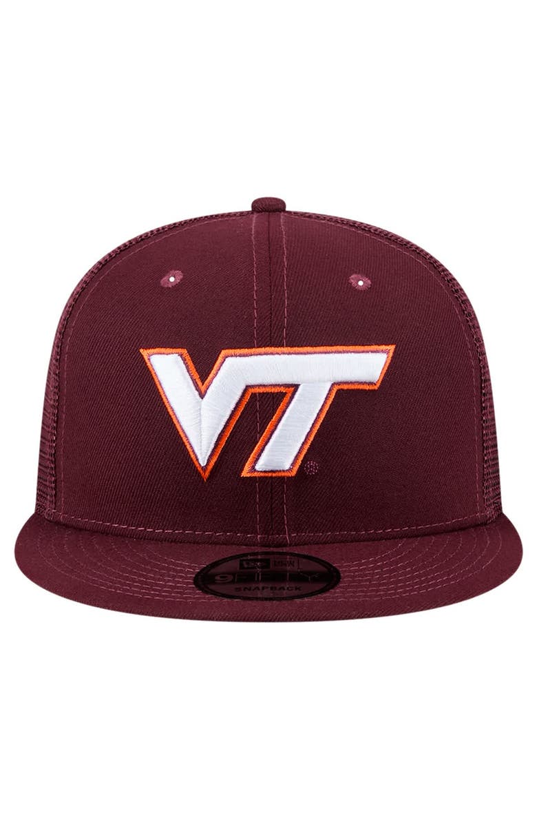 New Era Men's New Era Maroon Virginia Tech Hokies 9FIFTY Trucker Snapback Hat, Alternate, color, 