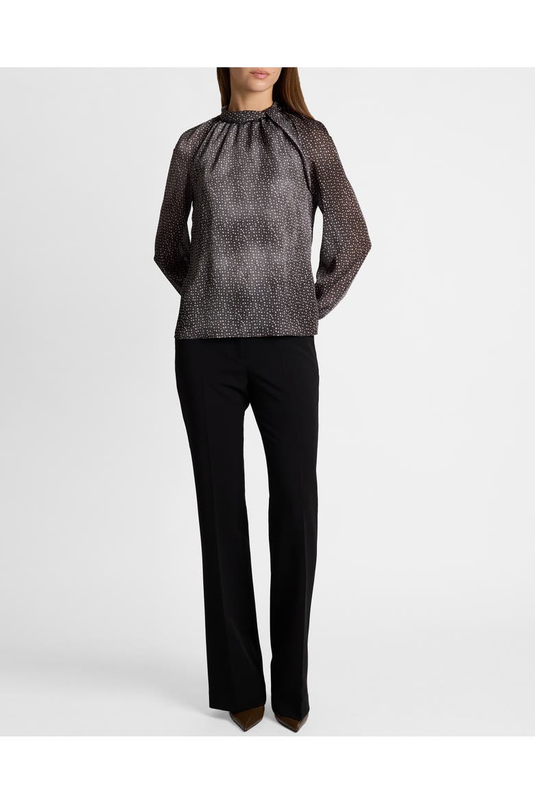 Dakota Mock Neck Printed Blouse, Alternate, color, Onyx