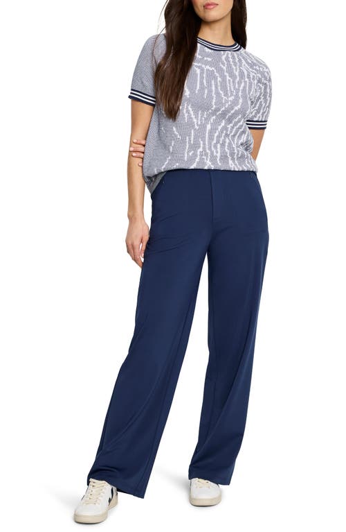 Nz Active By Nic+zoe Demi Jacquard T-shirt Sweater In Blue/cream Multi