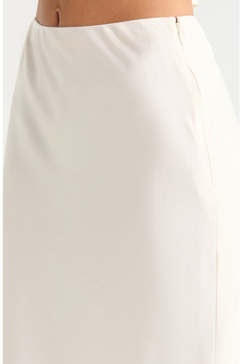 Lace Detail Matte Satin Maxi Skirt, Alternate, color, EGRET
