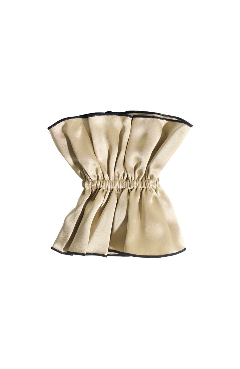 Lost Pattern NYC "Maxi Flower" Double-Layer Oversized Silk Scrunchie, Alternate, color, Tan