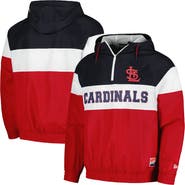 New Era Men's New Era Red St. Louis Cardinals Ripstop Raglan Quarter-Zip Hoodie Windbreaker Jacket