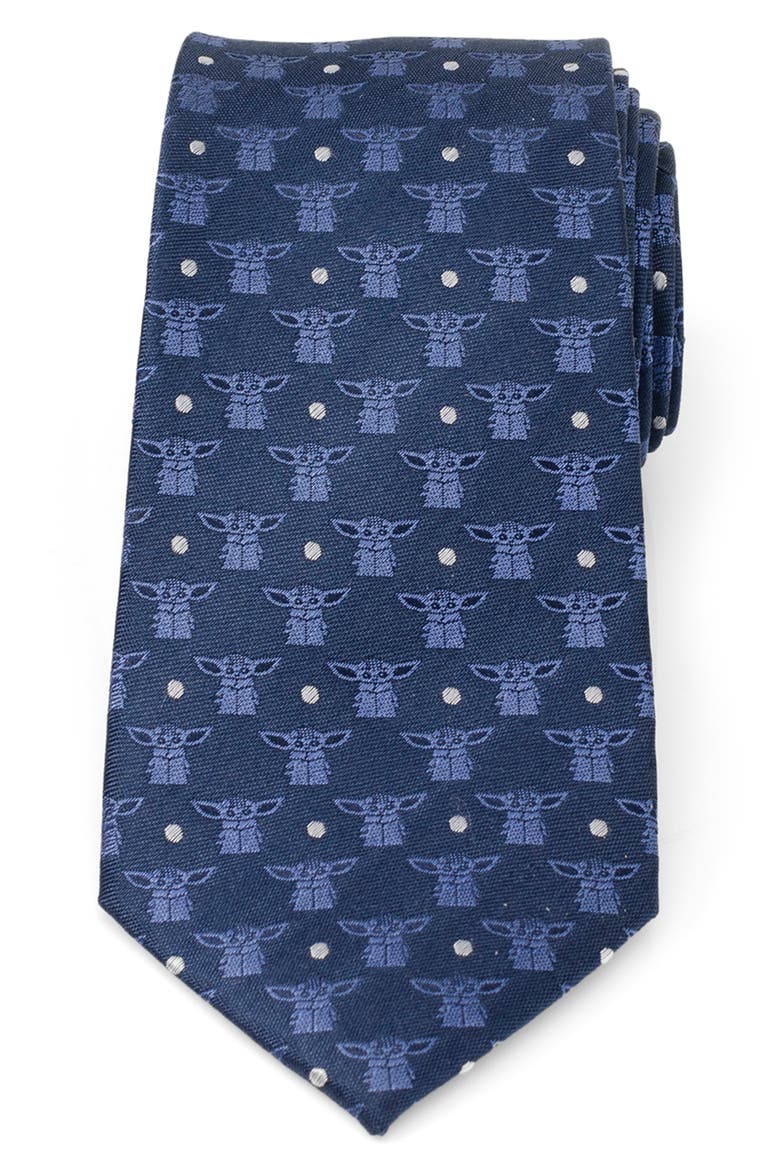 Grogu Silk Blend Tie, Main, color, NAVY