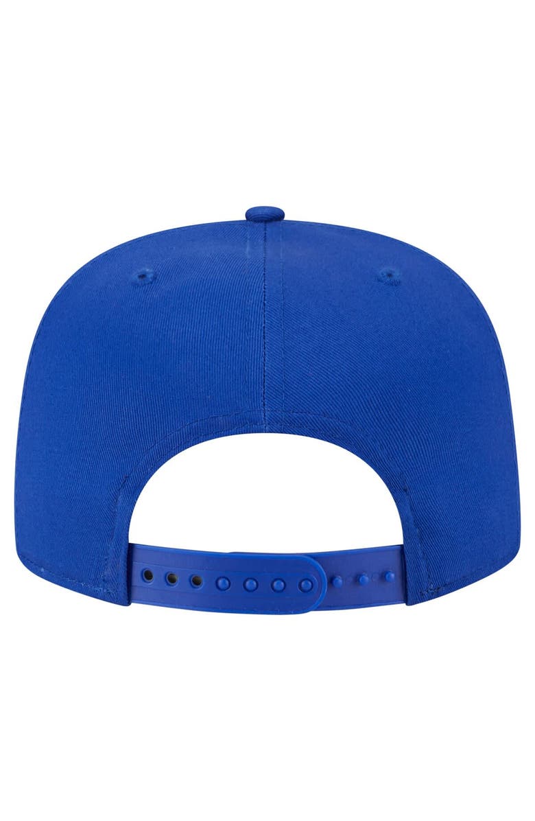 New Era Men's New Era Blue New York Knicks Team Text Golfer Snapback Hat, Alternate, color, 