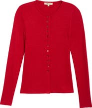 Madewell Waffle Knit Cutaway Crewneck Cardigan