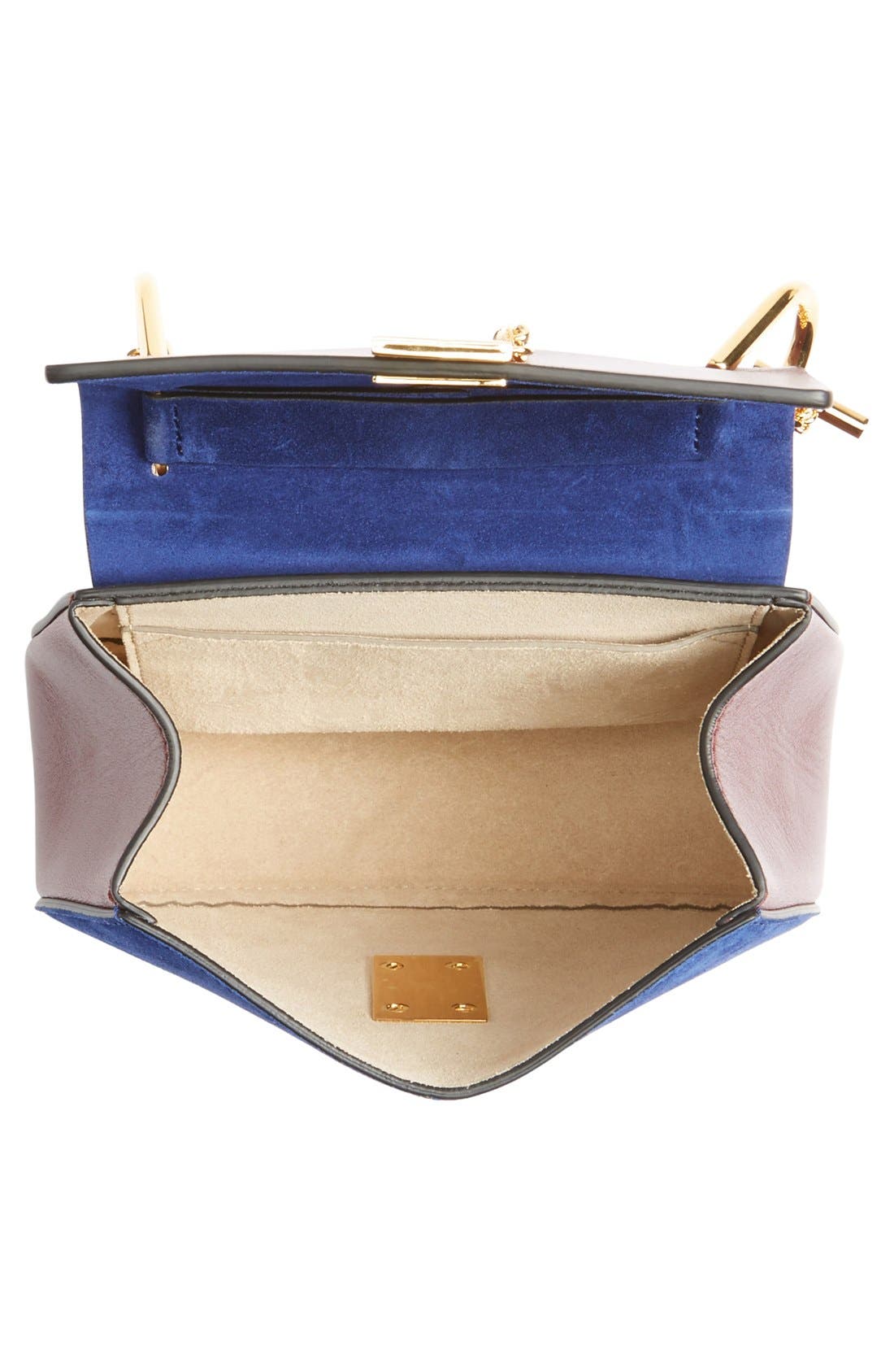 Chloé 'Mini Drew' Leather & Suede Shoulder Bag, Alternate, color, 