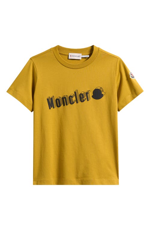 Moncler Kids' Logo Graphic T-shirt In Yellow
