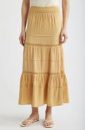 PER UNA BY M&S Lace Trim Tiered Maxi Skirt