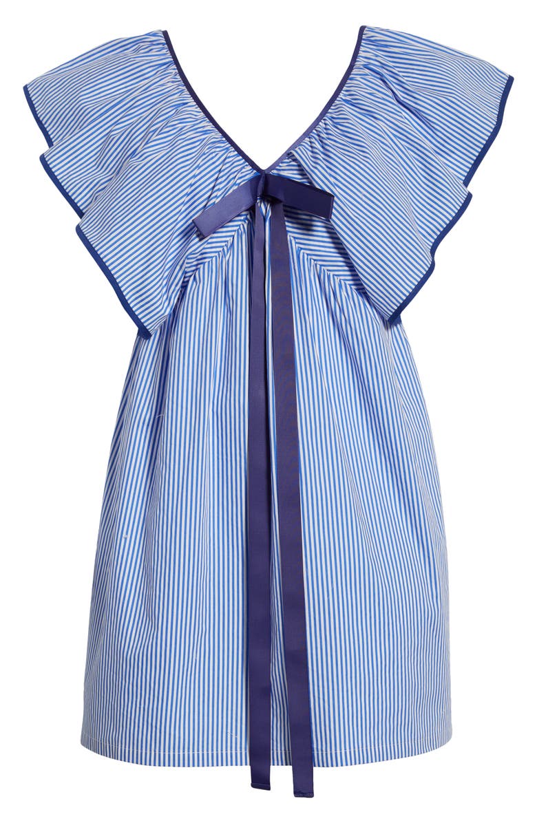 SUGARLIPS Sherah Striped Cotton Babydoll Minidress, Alternate, color, Blue/ White