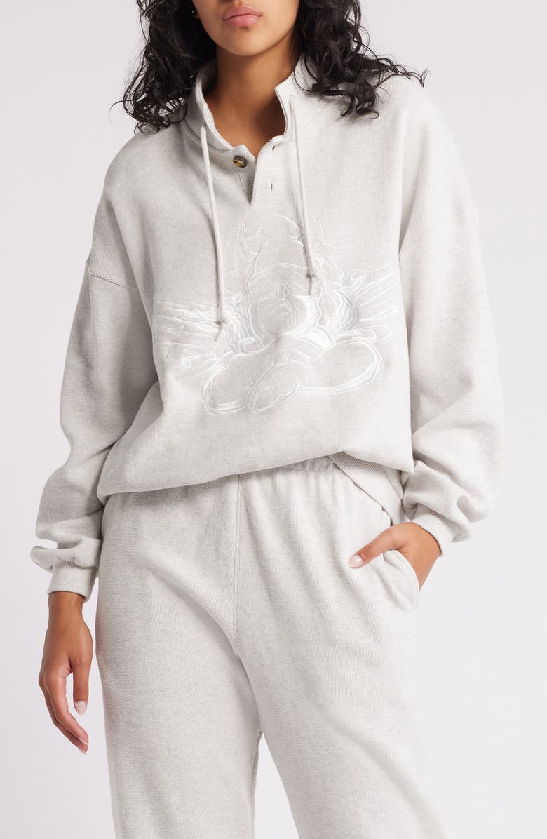 BOYS LIE Athletics Cotton Henley Graphic Sweatshirt, Main, color,