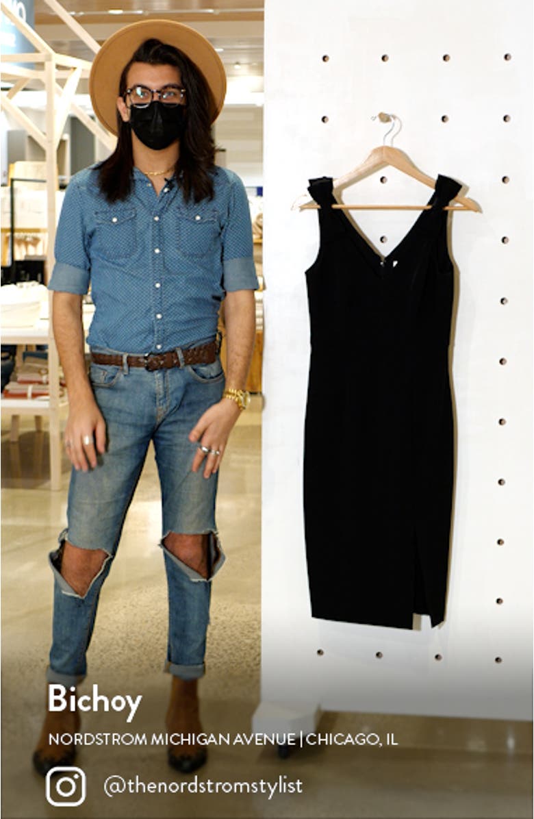 Bow Detail Sleeveless Sheath Dress, sales video thumbnail