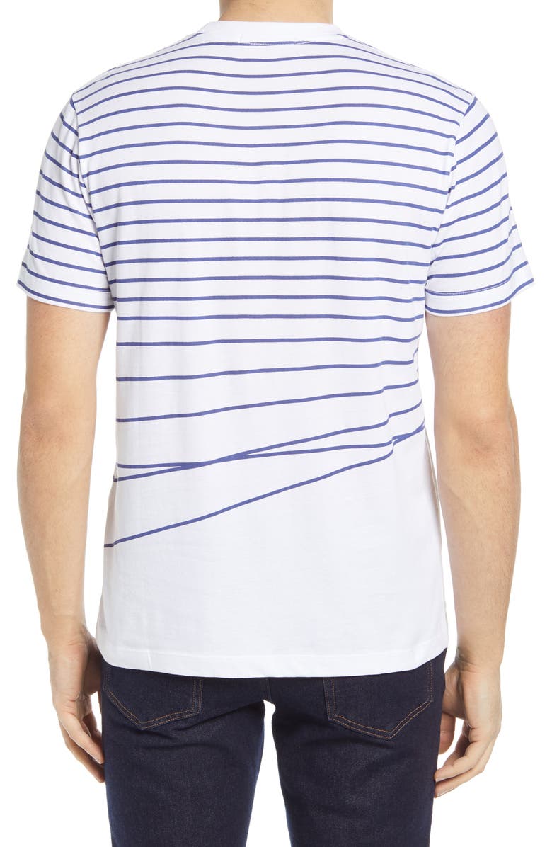 French Connection Warped Breton Stripe Men's T-Shirt, Alternate, color, 