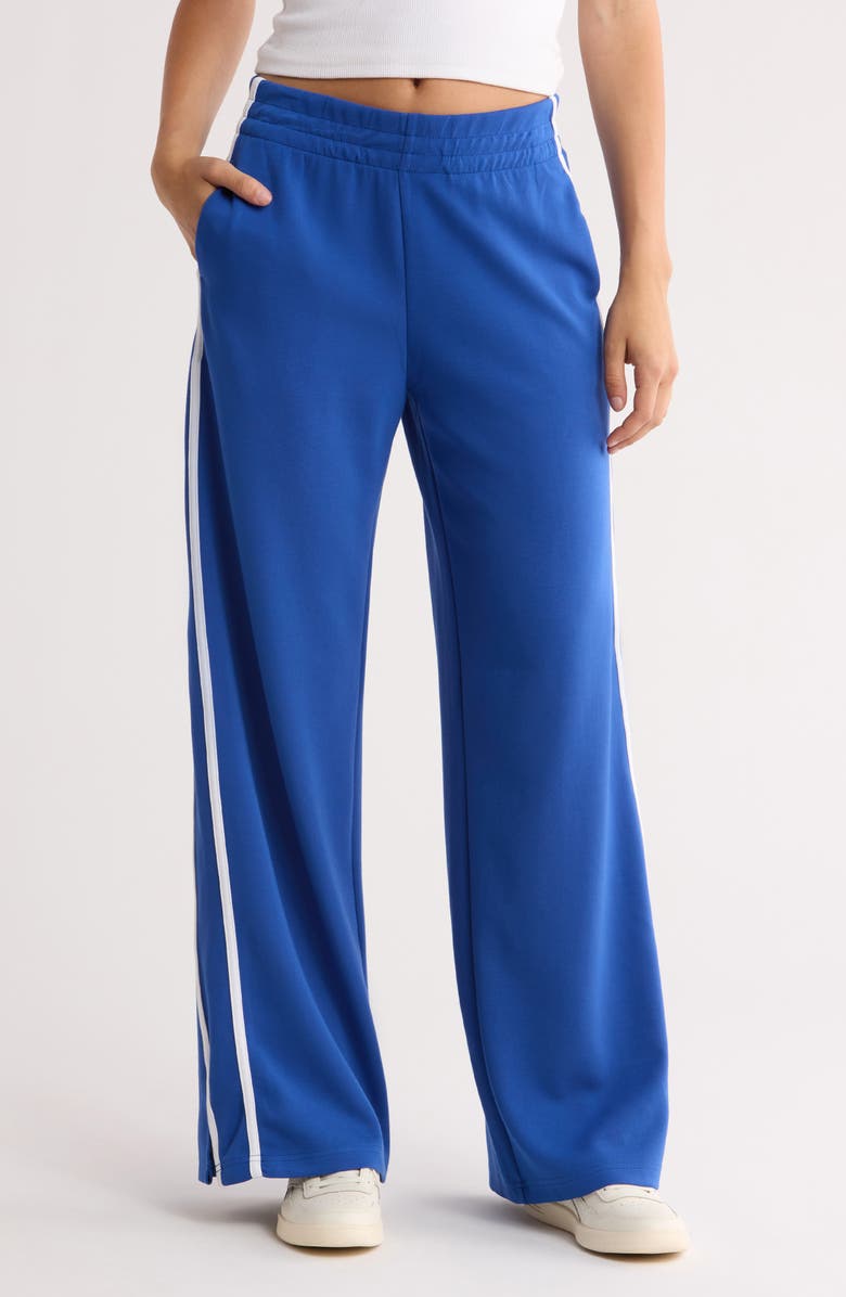 INTERNATIONAL DESIGNER Knit Pull-On Pants, Main, color, Dark Blue Bell/ White