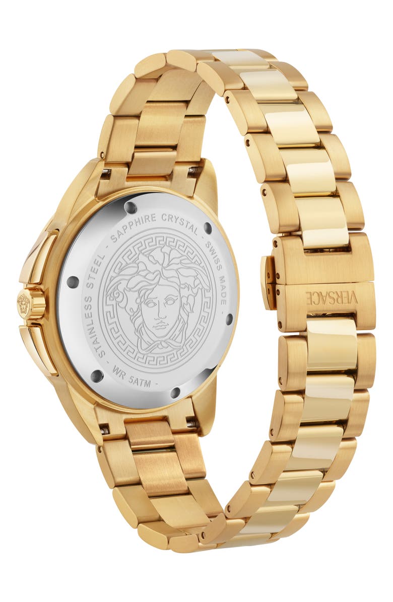 Versace V-Sport Bracelet Chronograph Watch, 44mm, Alternate, color, Ip Yellow Gold