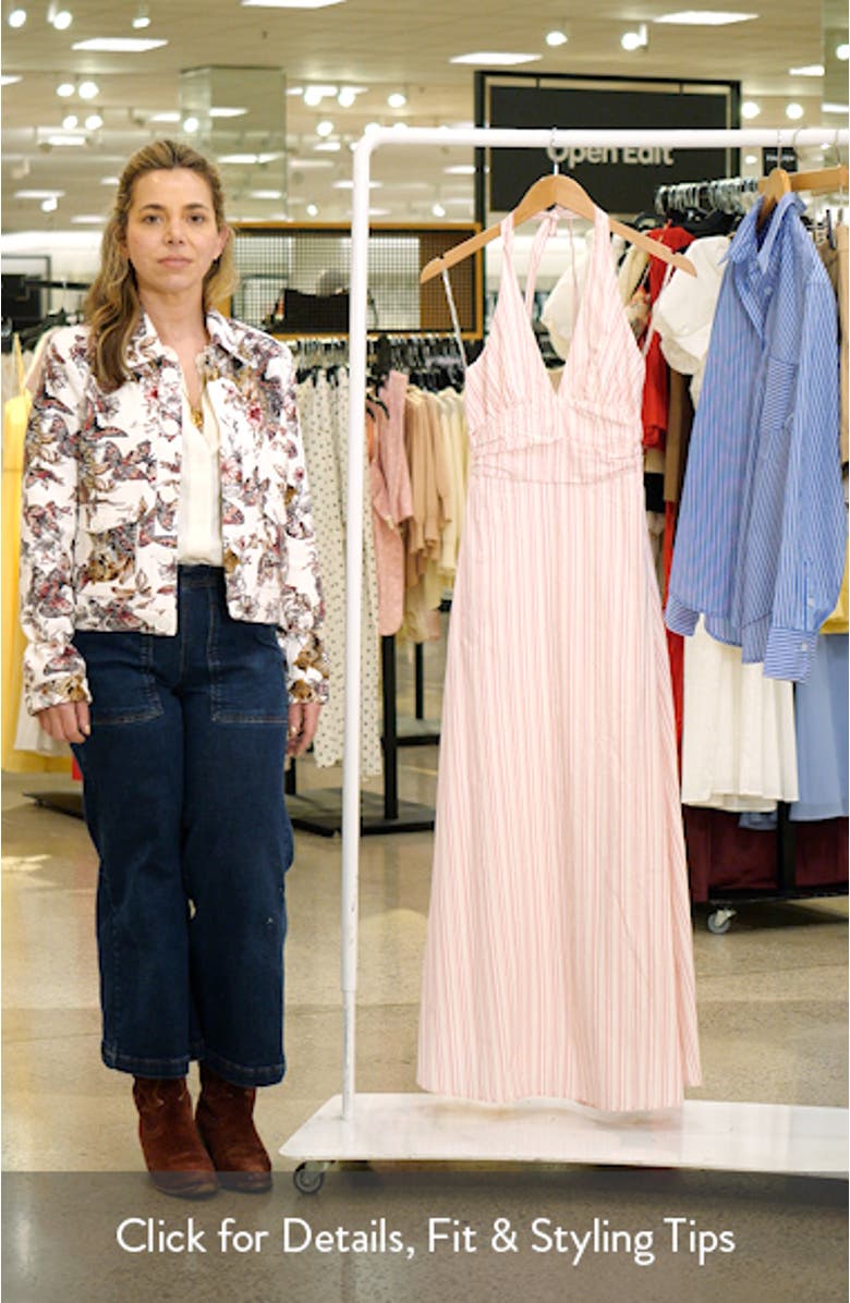 Marie Stripe Halter Maxi Dress, sales video thumbnail
