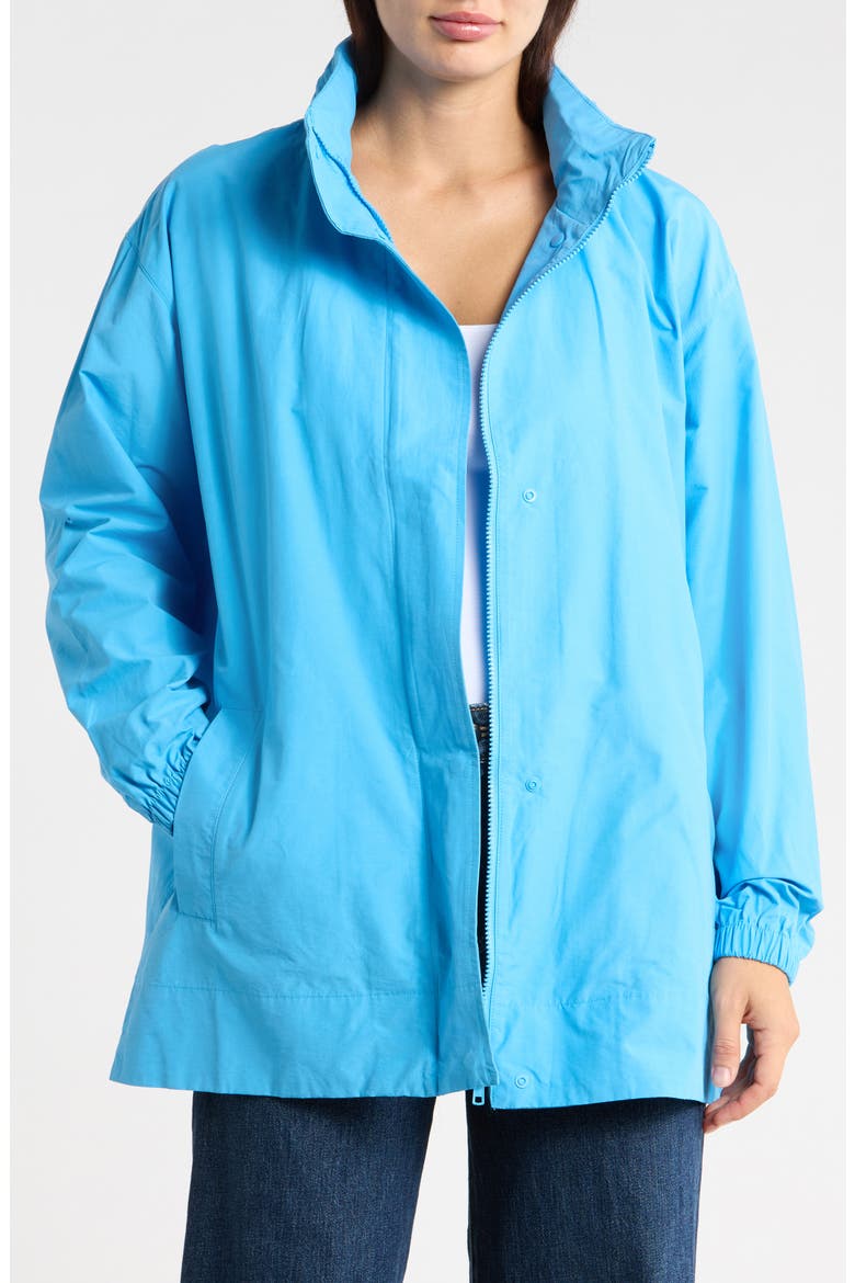Stand Collar Coat, Main, color, AZURE