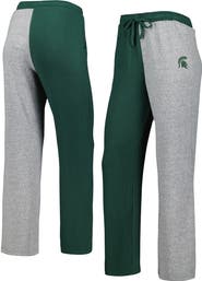 ZOOZATZ Women's ZooZatz Green/Gray Michigan State Spartans Colorblock Cozy Tri-Blend Lounge Pants