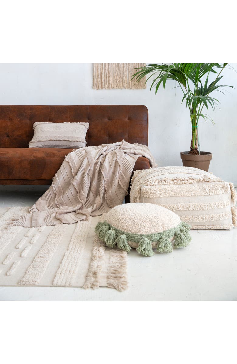 Lorena Canals Cushion Circle, Alternate, color, Natural, Medium Green