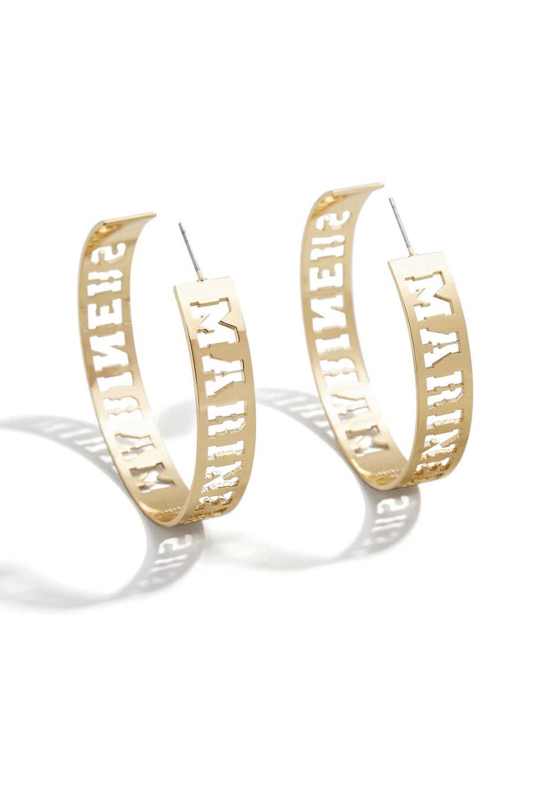 x Baublebar Seattle Mariners Large Cutout Hoop Earrings, Main, color, Gold