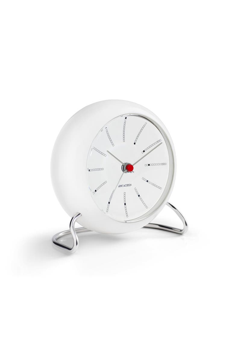Bankers Table Clock, Alternate, color, White