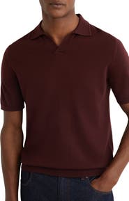 Reiss Duchie Short Sleeve Wool Polo Sweater