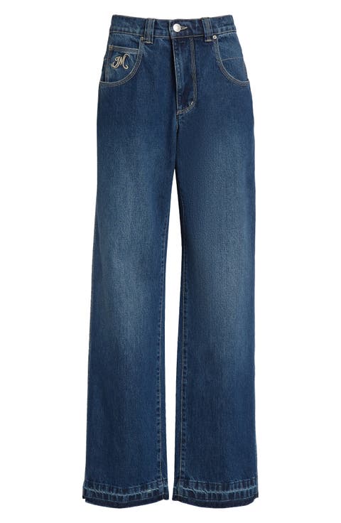 Jeyda Release Hem Wide Leg Jeans