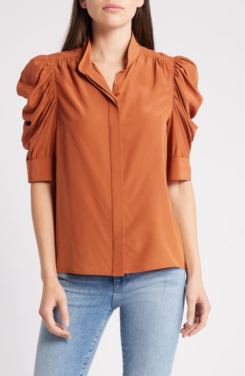 Gillian Puff Sleeve Silk Blouse