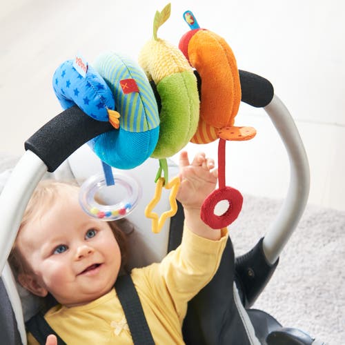 HABA HABA RAINBOW ACTIVITY SPIRAL CAR SEAT TOY AND STROLLER TOYS FOR BABY 0-6 MONTHS 