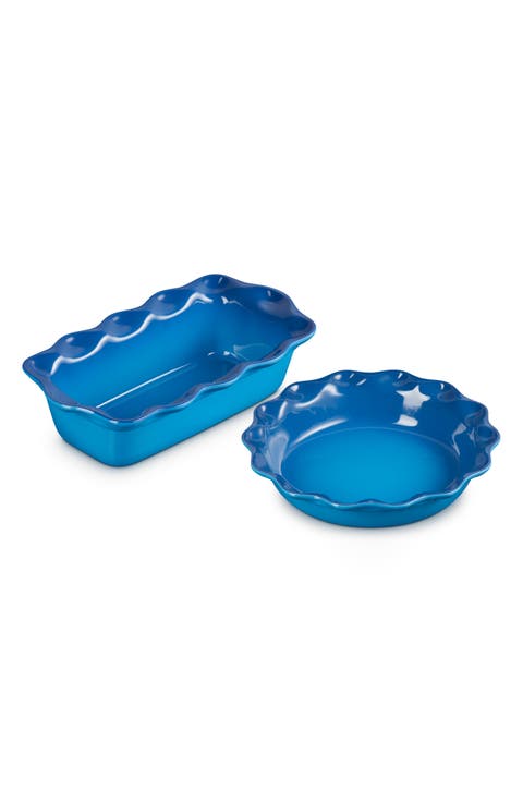 2-Piece Heritage Stoneware Pie Dish & Loaf Pan Set