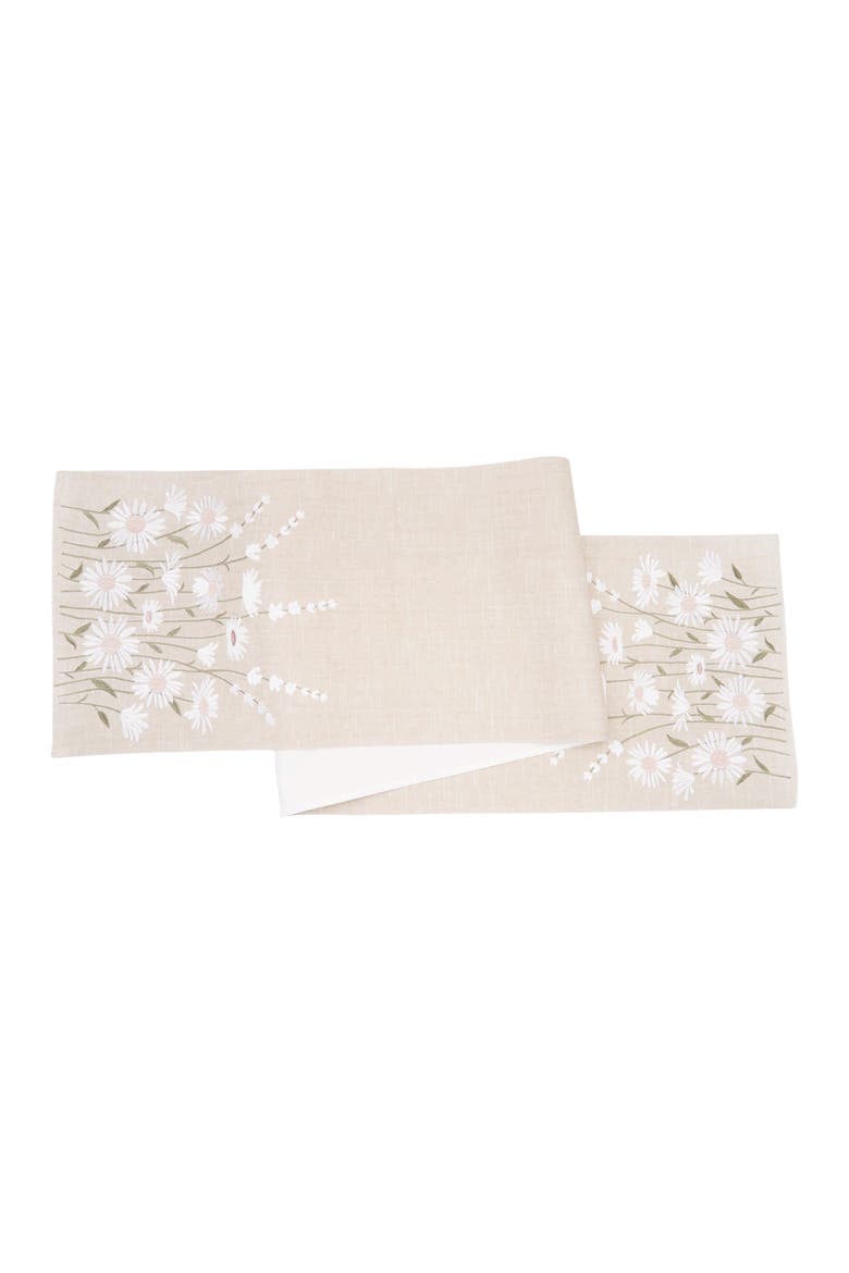 Daisy Bliss Table Runner 14" x 72", Main, color, Beige