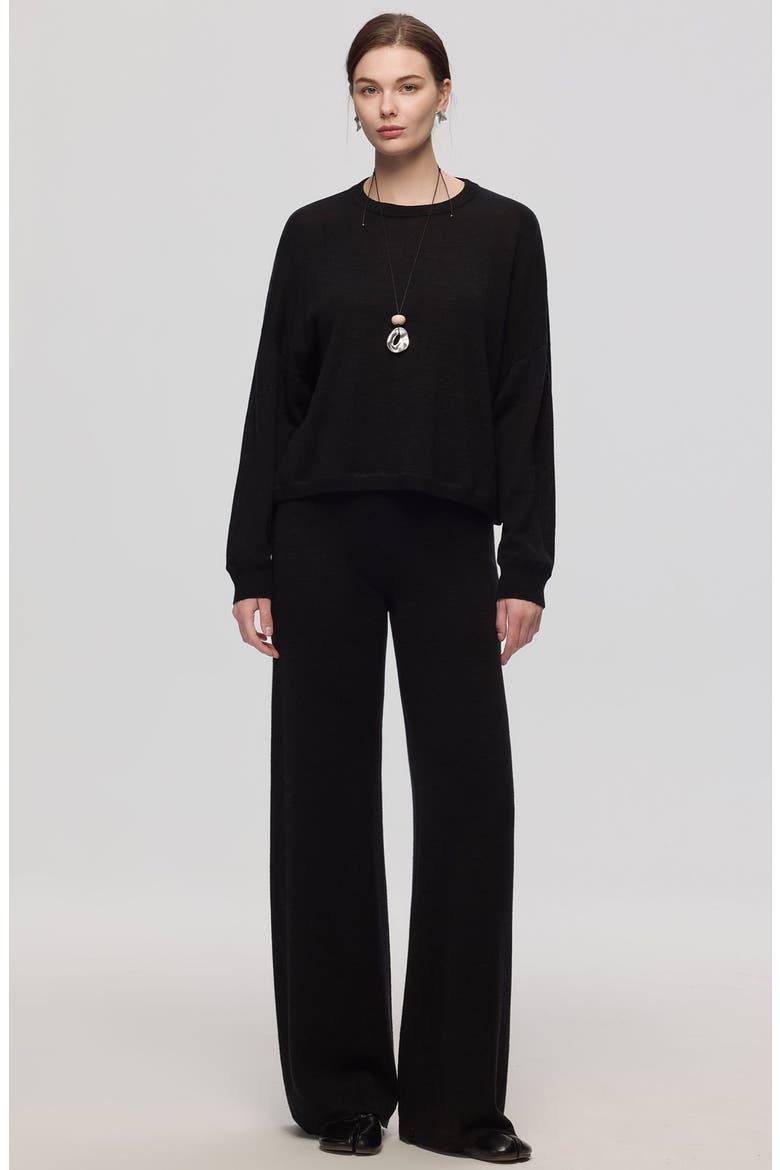 Nilo Knitted Pull-on Pants, Alternate, color, Black