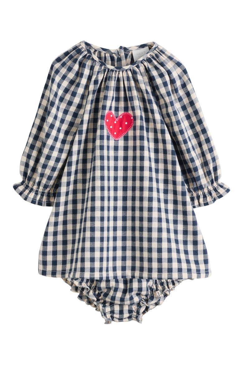 Gingham Dress & Bloomers Set, Main, color, BLUE