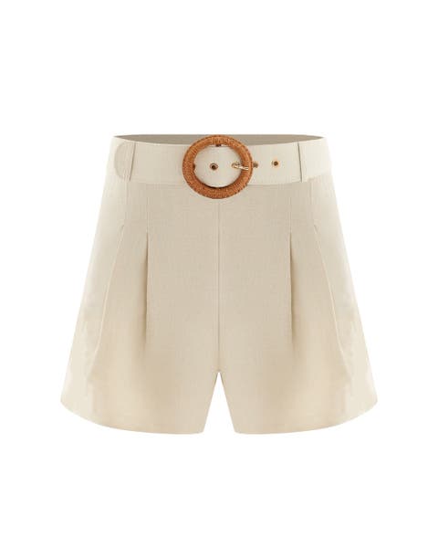 Reve %100 Linen Relaxed Fit High-Waist Short