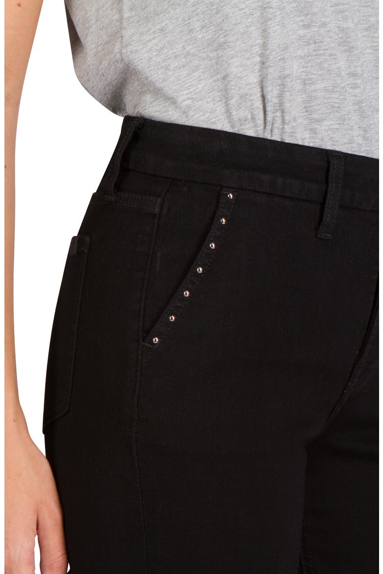 Stud Pocket Ankle Skinny Jeans, Alternate, color, BLACK