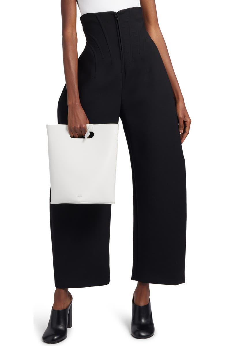 Alaïa Folded Calfskin Leather Tote, Alternate, color,