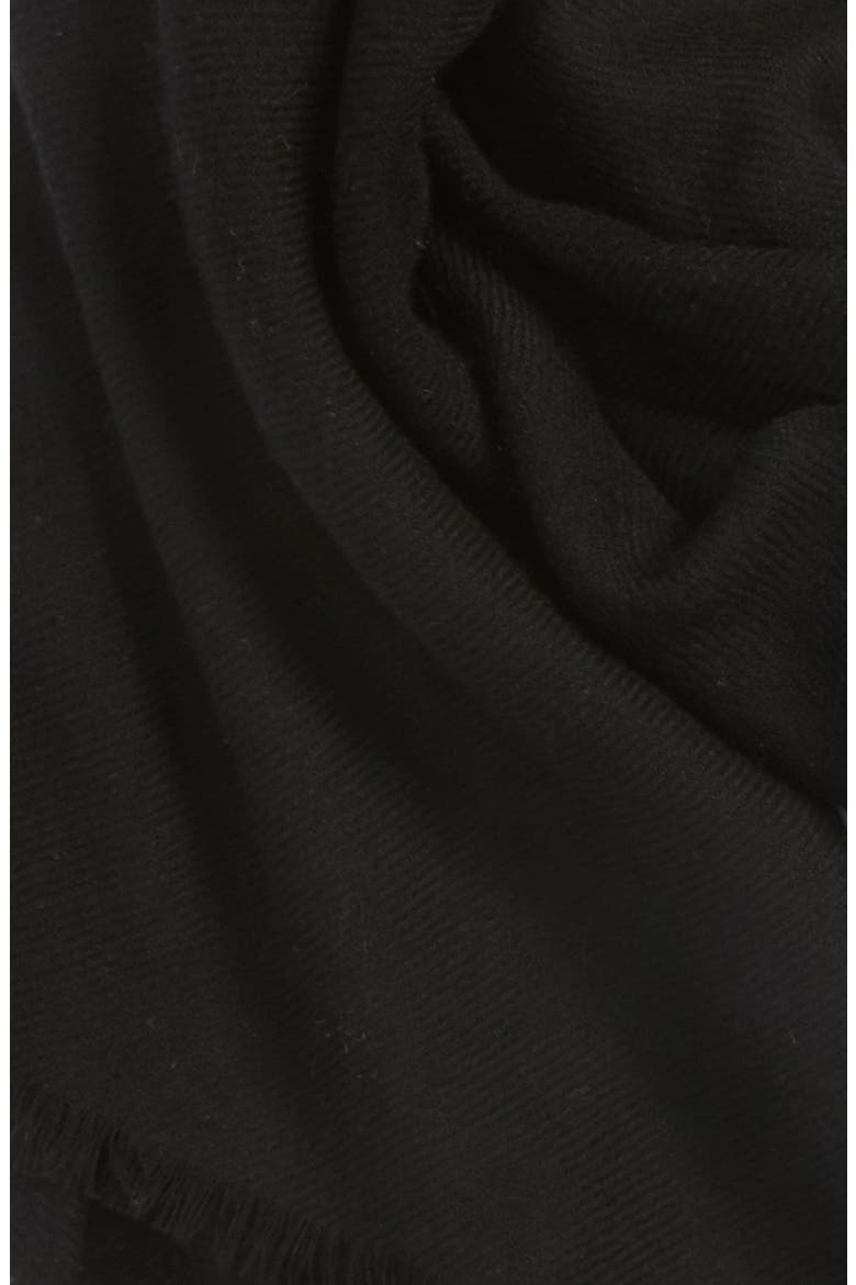 Wool & Cashmere Wrap, Alternate, color, BLACK