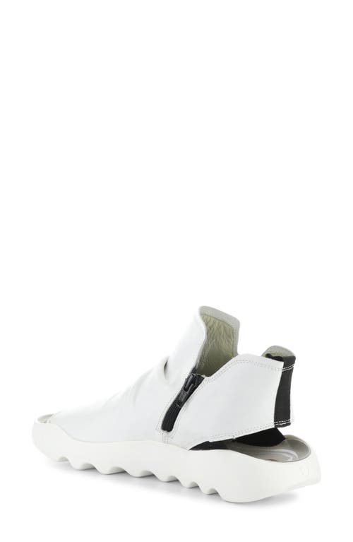 Softinos By Fly London Wish Platform Wedge Sandal In White