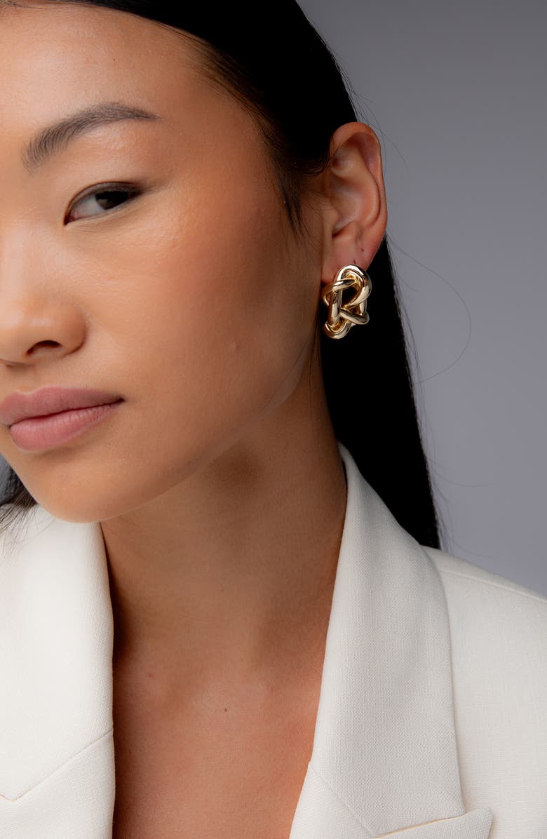 YOJ Kalno Maxi Stud Earrings in Gold, Alternate, color, Gold