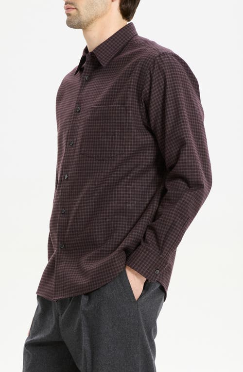 Theory Weekend Woods Check Cotton Button-up Shirt In Purple