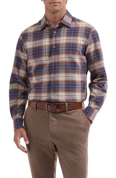 Julian Plaid Cotton & Cashmere Button-Up Shirt