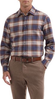 Bugatchi Julian Plaid Cotton & Cashmere Button-Up Shirt