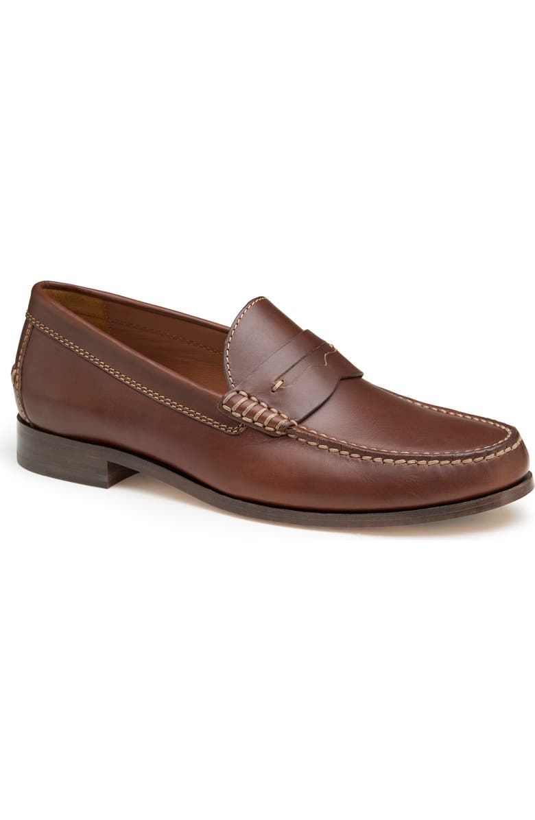 Johnston & Murphy Baldwin Penny Loafer, Main, color, Brandy American Full Grain