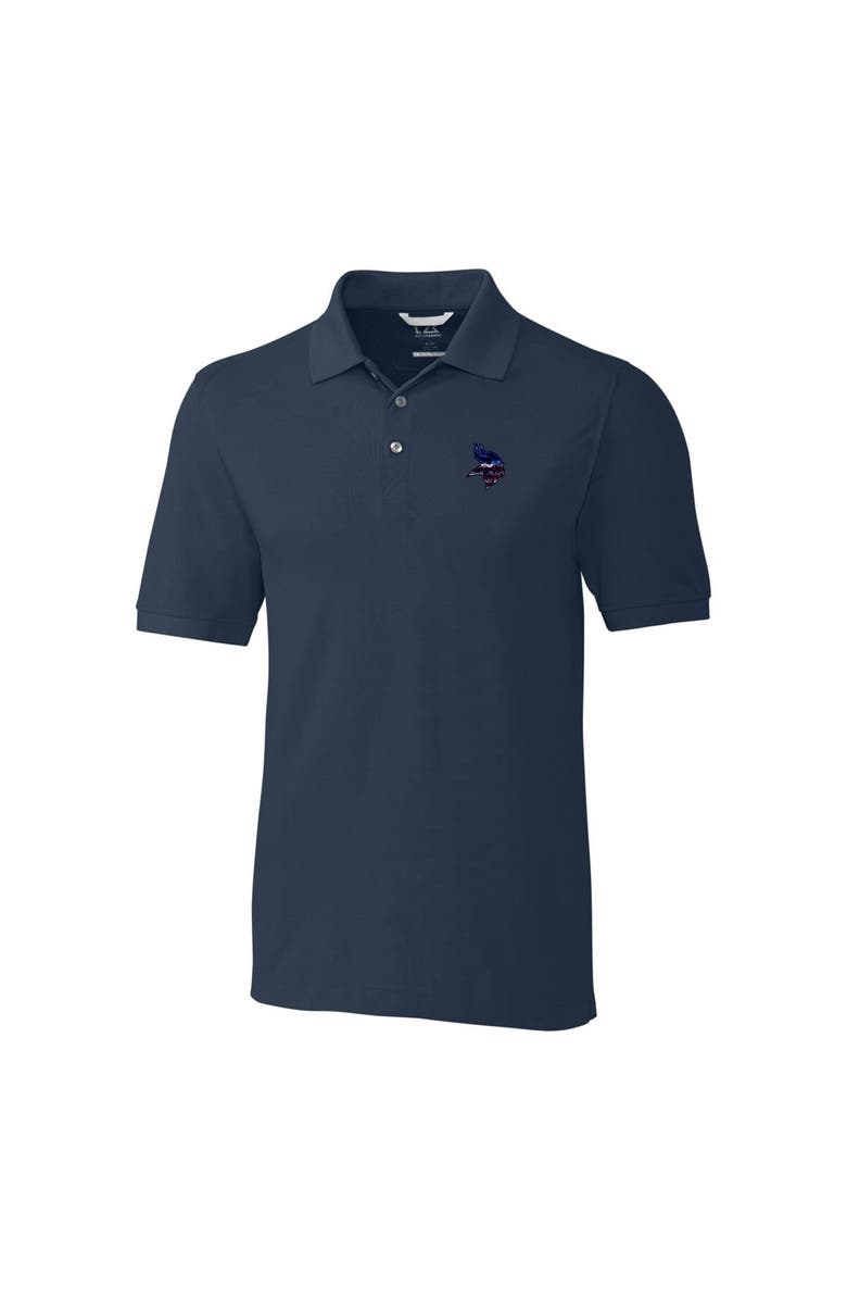 Cutter & Buck Men's Cutter & Buck Navy Minnesota Vikings Big & Tall Advantage Tri-Blend Pique Polo, Alternate, color, 