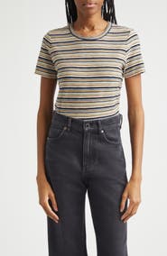 Veronica Beard Bouvet Stripe Cotton T-Shirt