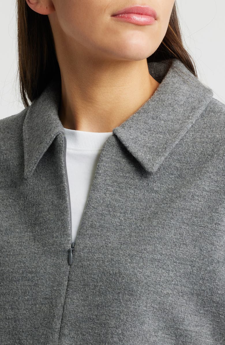 COS Front Zip Boiled Wool Blend Jacket, Alternate, color, 